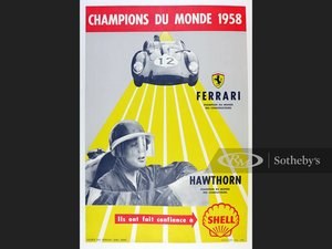 World Championship 1958, Original Shell Oil Advertising Post For Sale by Auction