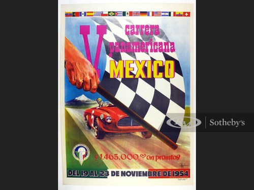 V Carrera Panamericana 1954 Original Event Poster For Sale by Auction