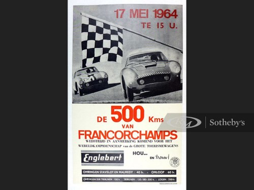 500 Km Francorchamps, 1964 Original Event Poster For Sale by Auction