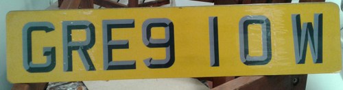 NUMBER PLATE GRE9 10W   For Sale