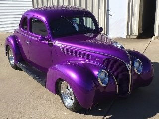 1938 Ford Custom Coupe Hot(~)Rod 350 auto  Purple $50k For Sale