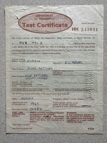 1967 Morris Minor 1000 Convertible In vendita (immagine 208 di 209)