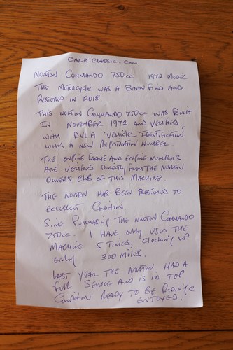 1972 Norton Commando 750 à vendre (picture 151 of 152)