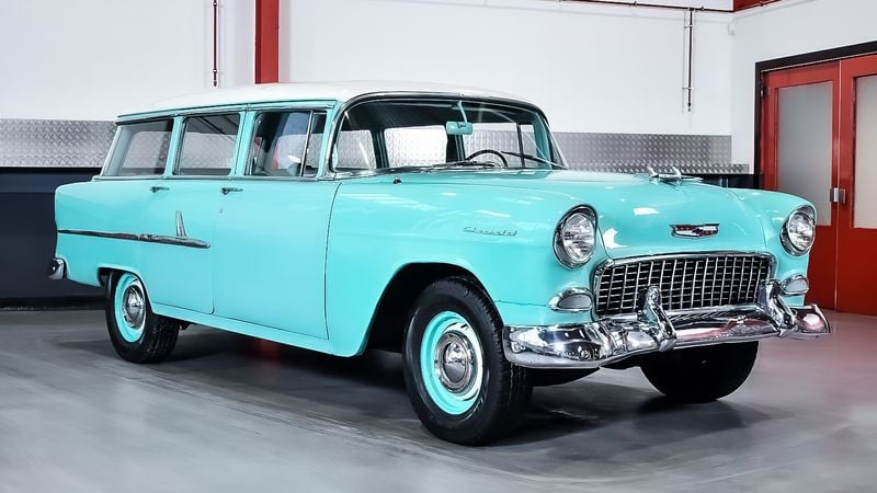 1955 Chevrolet Bel Air 4 Door Wagon 235CI I6 (Blue Flame) For Sale (picture 1 of 98)