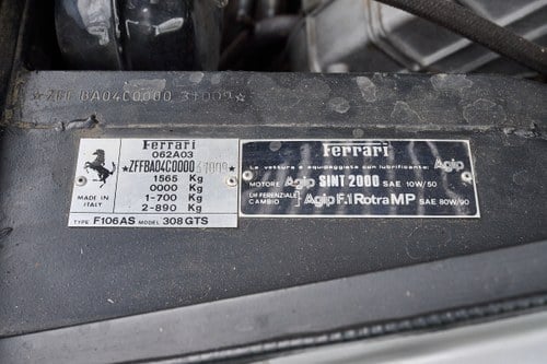 1981 Ferrari 308 GTS RHD In vendita (immagine 157 di 195)