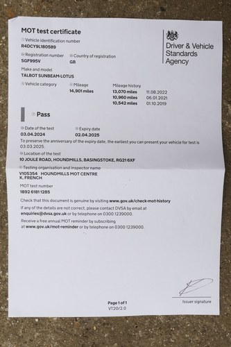 1980 Sunbeam Talbot Lotus Series I For Sale (picture 144 of 167)