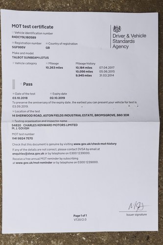 1980 Sunbeam Talbot Lotus Series I For Sale (picture 148 of 167)