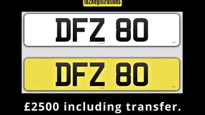 DFZ 80 Dateless 3x2 Number Plate.