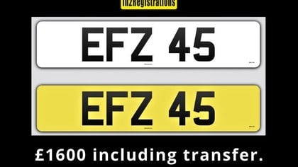 EFZ 45 Dateless 3x2 Number Plate.
