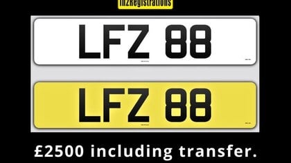 LFZ 88 Dateless 3x2 Number Plate.