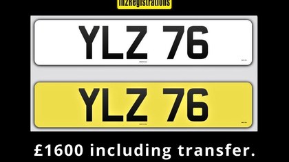 YLZ 76 Dateless 3x2 Number Plate.