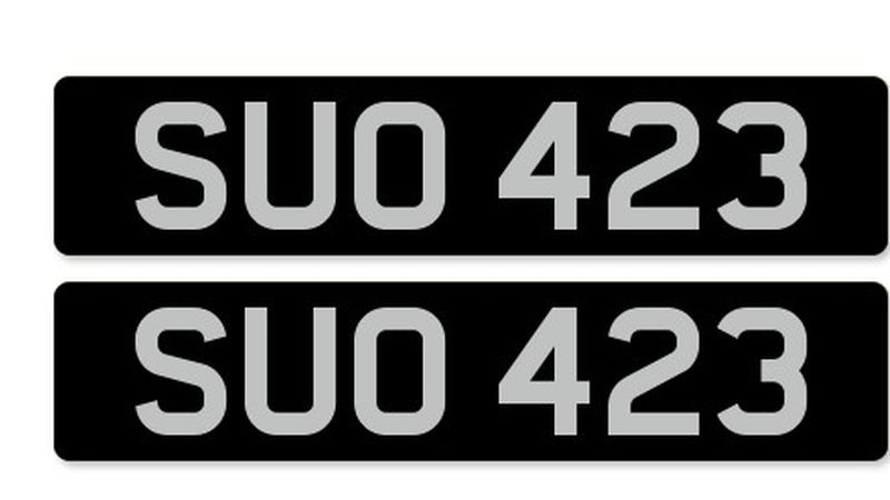 Private Plate &#039;SUO 423&#039; For Sale (picture 1 of 2)