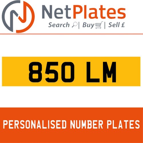 850 LM Private Number Plate from NetPlates Ltd For Sale