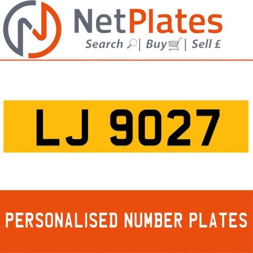 LJ 9027 Private Number Plate from NetPlates Ltd In vendita
