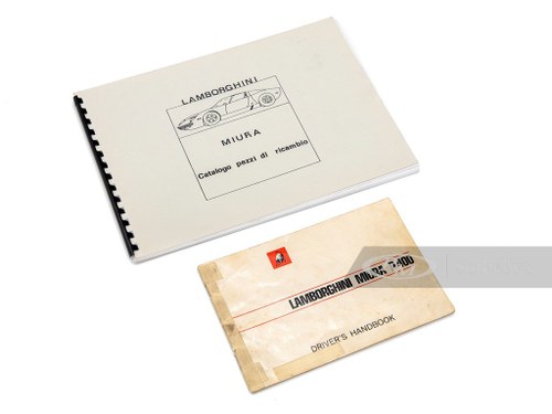 Lamborghini Miura P400 Drivers Handbook and Spare Parts Cata For Sale by Auction