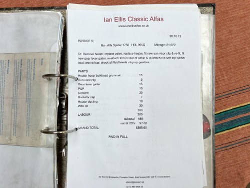 1967 Alfa Romeo Spider 1750 ‘Duetto’ In vendita (immagine 189 di 231)