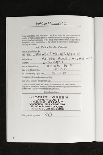 2000 Land Rover Range Rover Holland & Holland 4.6 In vendita (immagine 189 di 219)