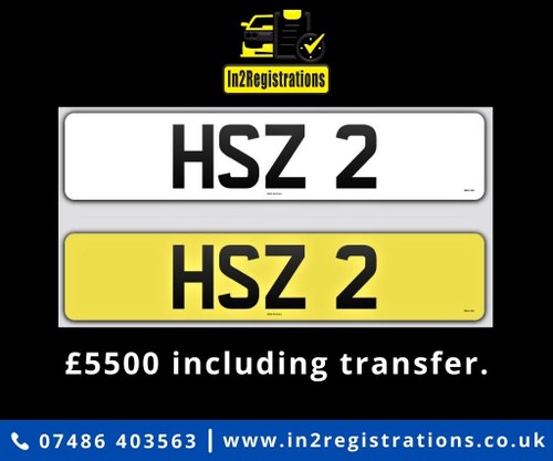 HSZ 2 Dateless 3x1 Number Plate. SOLD