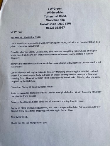 1948 Riley RMB 2.5 Litre Saloon à venda (imagem 93 de 123)