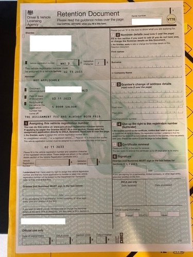 Private Registration - WNZ3 zum Verkauf (Bild 2 von 2)