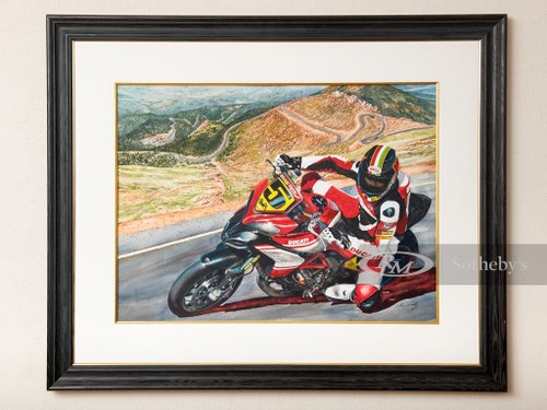 "Moto Icarus" Watercolor by Christopher Woolley, 2013 For Sale by Auction