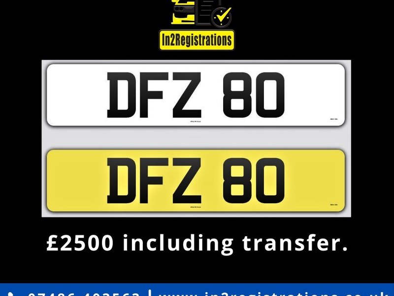 DFZ 80 Dateless 3x2 Number Plate.