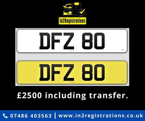 DFZ 80 Dateless 3x2 Number Plate. VENDUTO