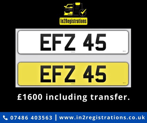 EFZ 45 Dateless 3x2 Number Plate. VENDIDO