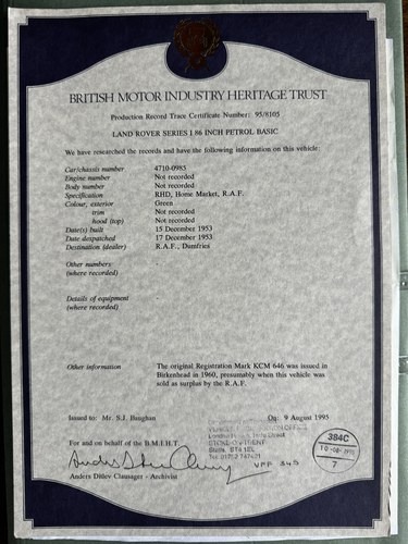 1953 Land Rover Series I 86" In vendita (immagine 182 di 186)