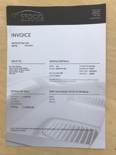 1994 TVR Griffith 500 (Pre-Serpentine) à vendre (picture 90 of 98)