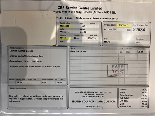 1982 Mercedes-Benz C123 280CE For Sale (picture 161 of 237)