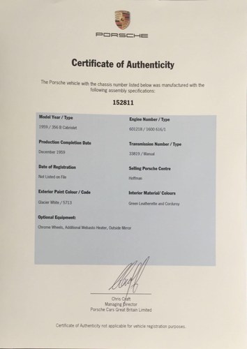 1959 Porsche 356B 1600 Cabriolet In vendita (immagine 192 di 250)