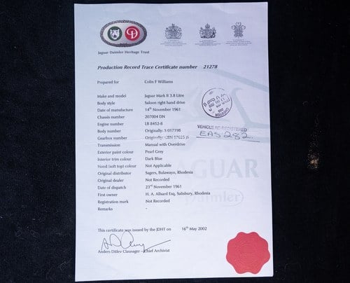1961 Jaguar MK2 3.8 In vendita (immagine 153 di 153)