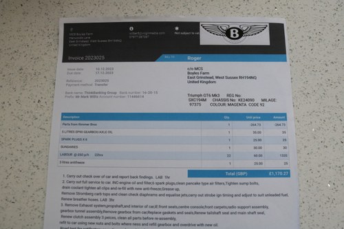 1974 Triumph GT6 MkIII zum Verkauf (Bild 101 von 103)