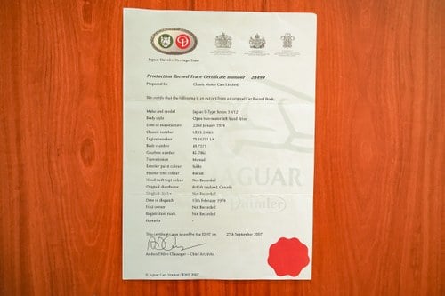 1974 Jaguar E-Type Series 3 V12 OTS RHD In vendita (immagine 271 di 295)