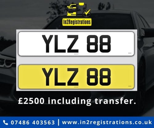 YLZ 88 Dateless 3x2 Number Plate. SOLD