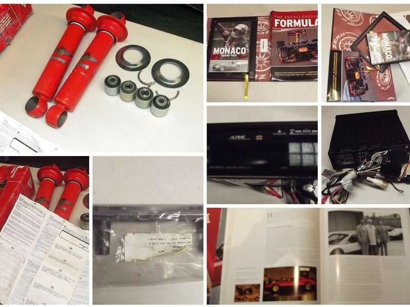 FERRARI PARTS MEMORABILIA and original sales brochures
