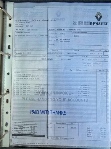 1995 Renault Clio Williams 2 In vendita (immagine 247 di 282)