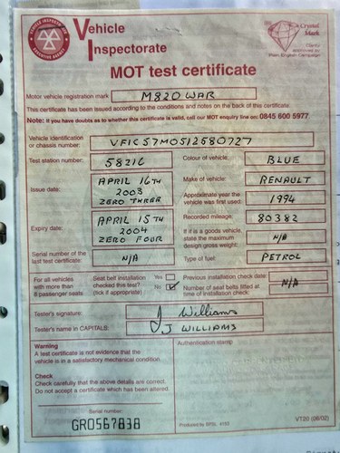 1995 Renault Clio Williams 2 In vendita (immagine 263 di 282)