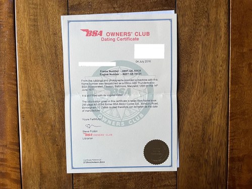 1971 BSA A65 Thunderbolt 650cc à vendre (picture 95 of 95)