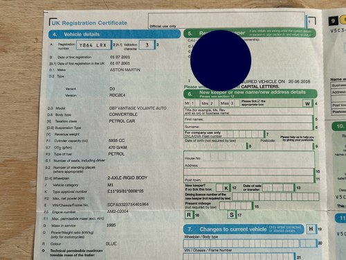 2001 Aston Martin DB7 Vantage Volante Auto In vendita (immagine 110 di 118)