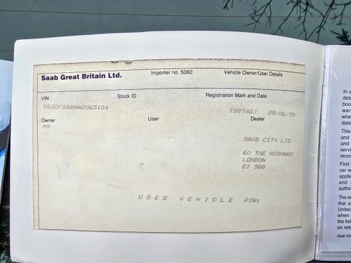 1999 Saab 9-3 2.3 SE Auto In vendita (immagine 273 di 292)