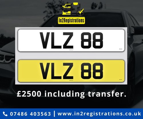 VLZ 88 Dateless 3x2 Number Plate. VENDU