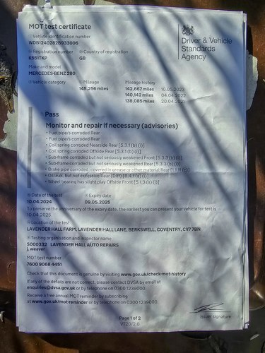 1993 Mercedes-Benz 280E W124 For Sale (picture 244 of 251)