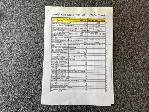 2001 Vauxhall 888 BTC-C Astra Coupe Chassis 1 ex Matt Neal Te koop (foto 136 van 153)