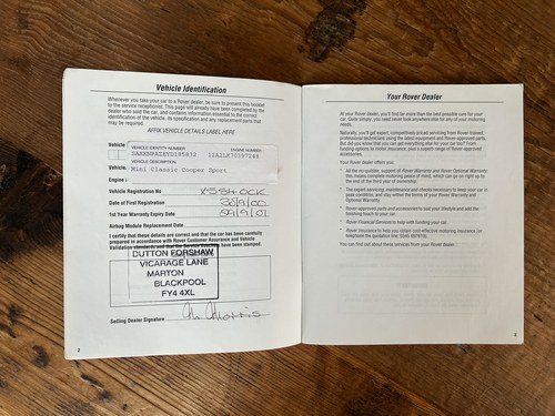 2000 Rover Mini Cooper Sport John Cooper Special For Sale (picture 284 of 289)