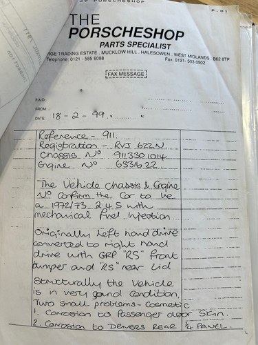 1973 Porsche 911 2.4 S Coupé In vendita (immagine 164 di 174)