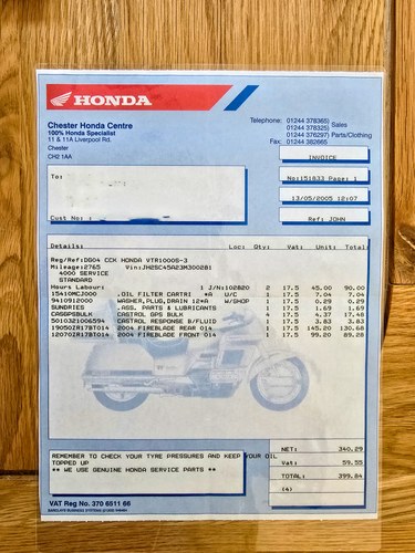 2004 Honda VTR1000 SP2 In vendita (immagine 134 di 142)