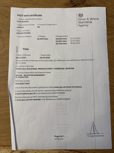 1991 Nissan Figaro In vendita (immagine 108 di 108)