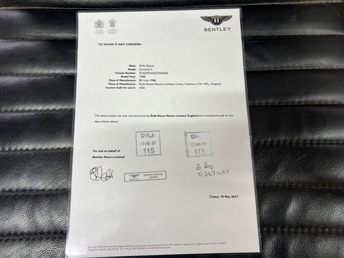 1988 Rolls-Royce Corniche II Convertible For Sale (picture 98 of 131)